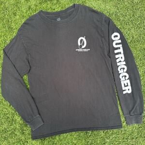 Outrigger Conoe Club Retro Long Sleeve Shirt Waikiki Hawaii Traditional Sports L